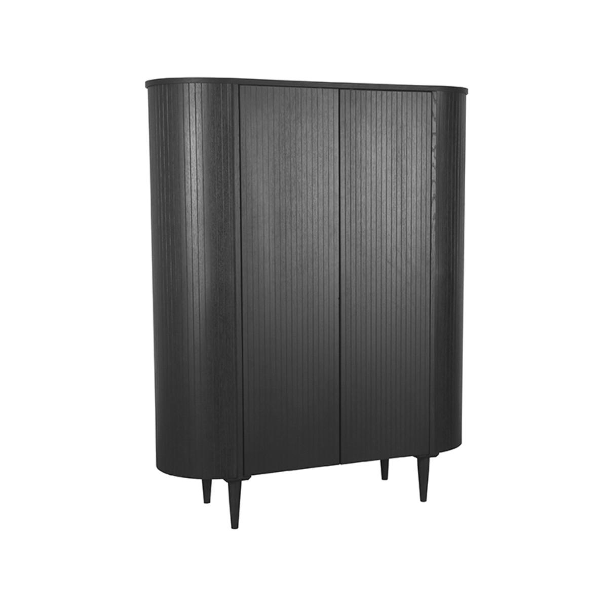 SCHRANK Oliva Schwarz 47/125/158 cm - Schwarz, Holz (125/158/47cm) - LABEL51