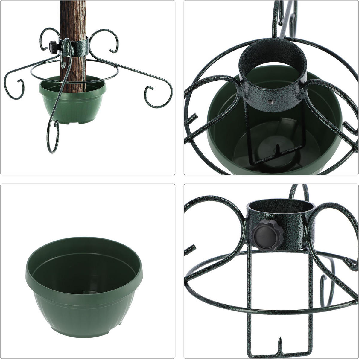 KADAX Weihnachtsbaumständer 2 m Weihnachtsbaumständer aus Metall mit Schale - Grün, Kunststoff/Metall (22.5cm) - KADAX