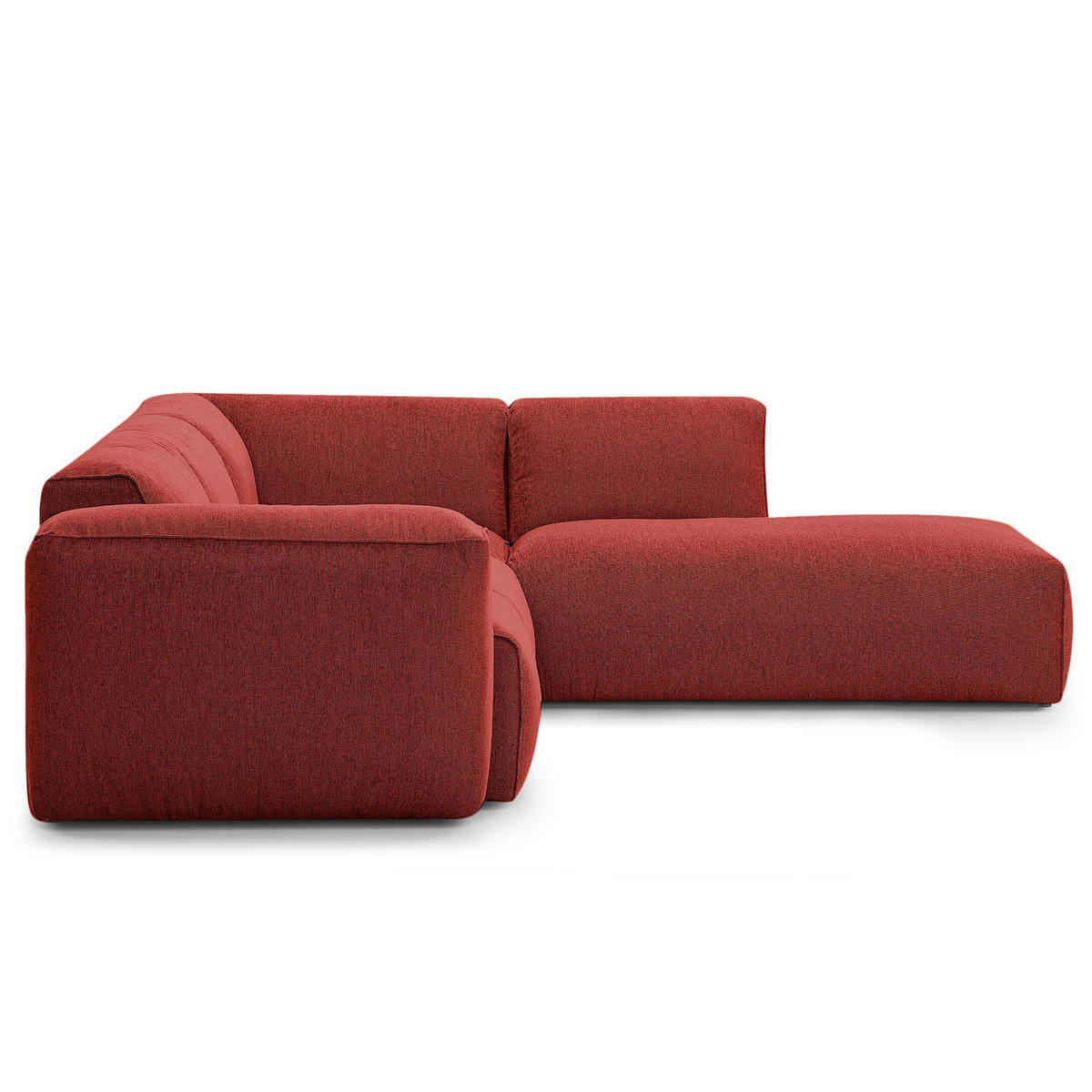 3-SITZER ECKSOFA mit Recamiere - Rot/Schwarz, Kunststoff/Textil (295/231cm) - home24