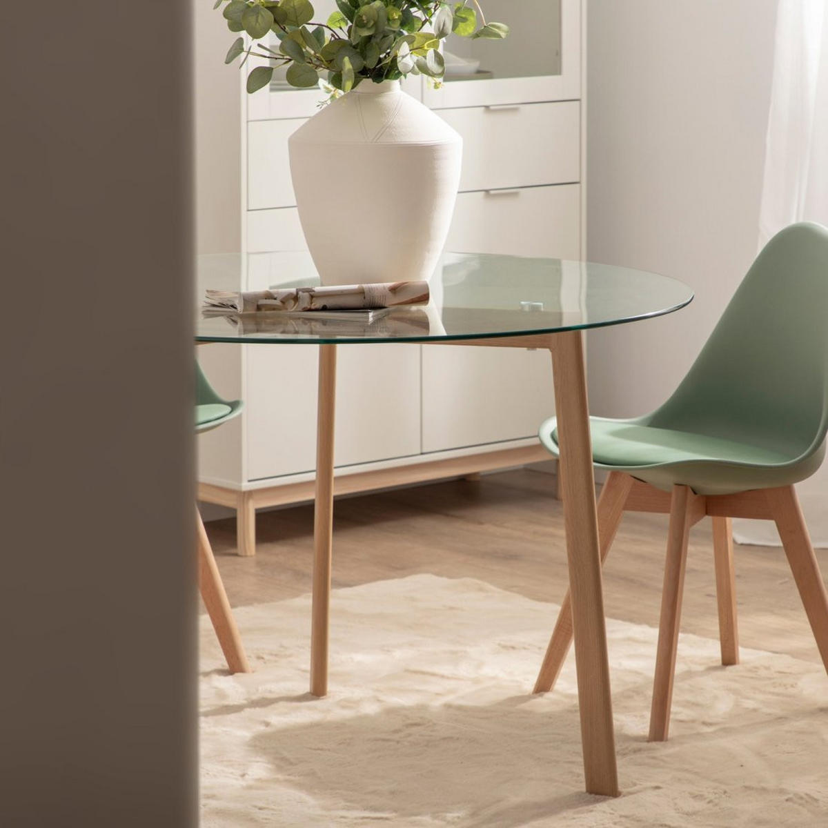 ESSTISCH Eyre Durchsichtig 110 cm x 76 cm - Transparent, Glas (110/110/76cm) - Klast Home
