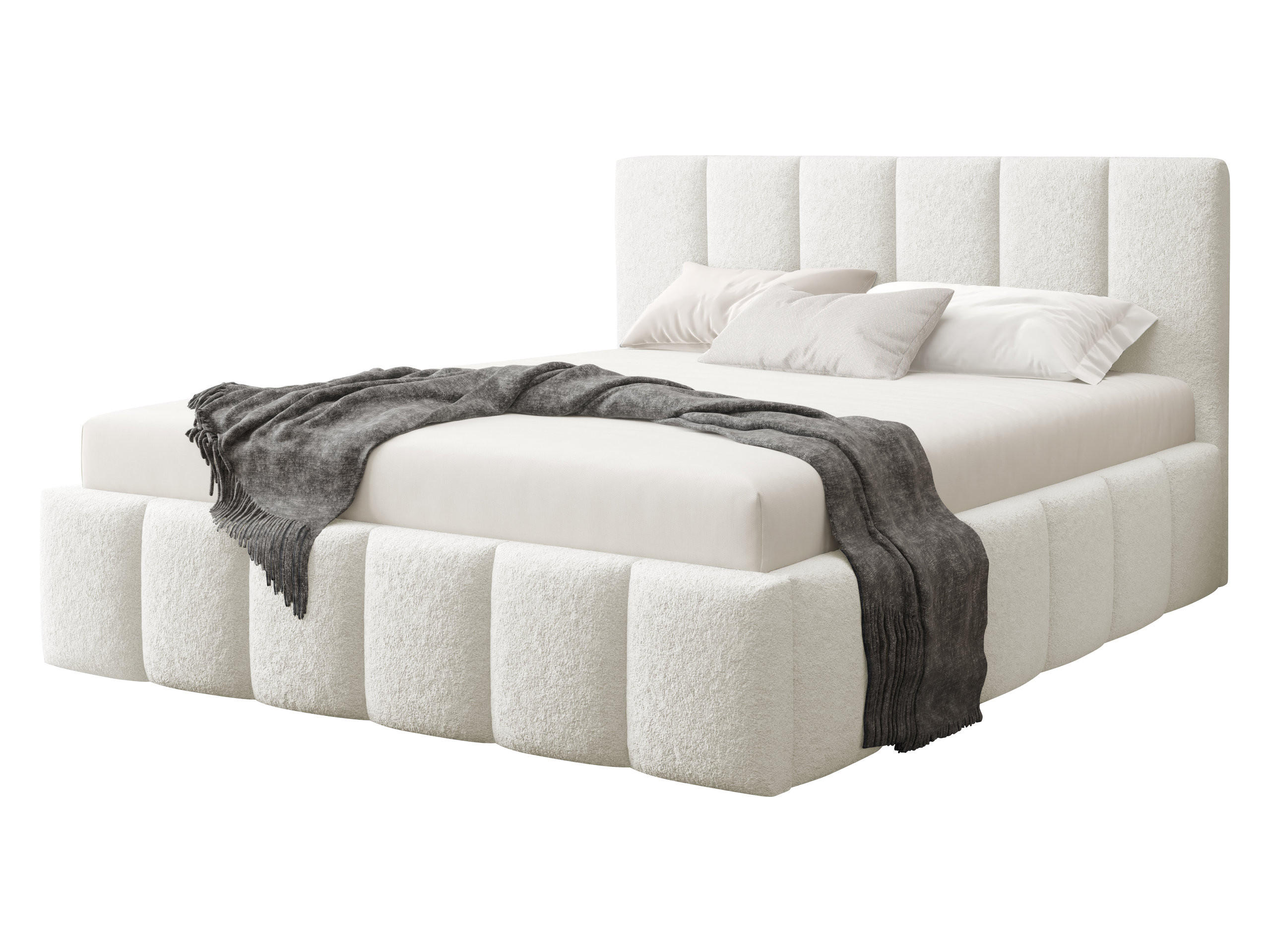 POLSTERBETT Lunaro - Creme, Holz/Textil (180/200cm) - MIRJAN24
