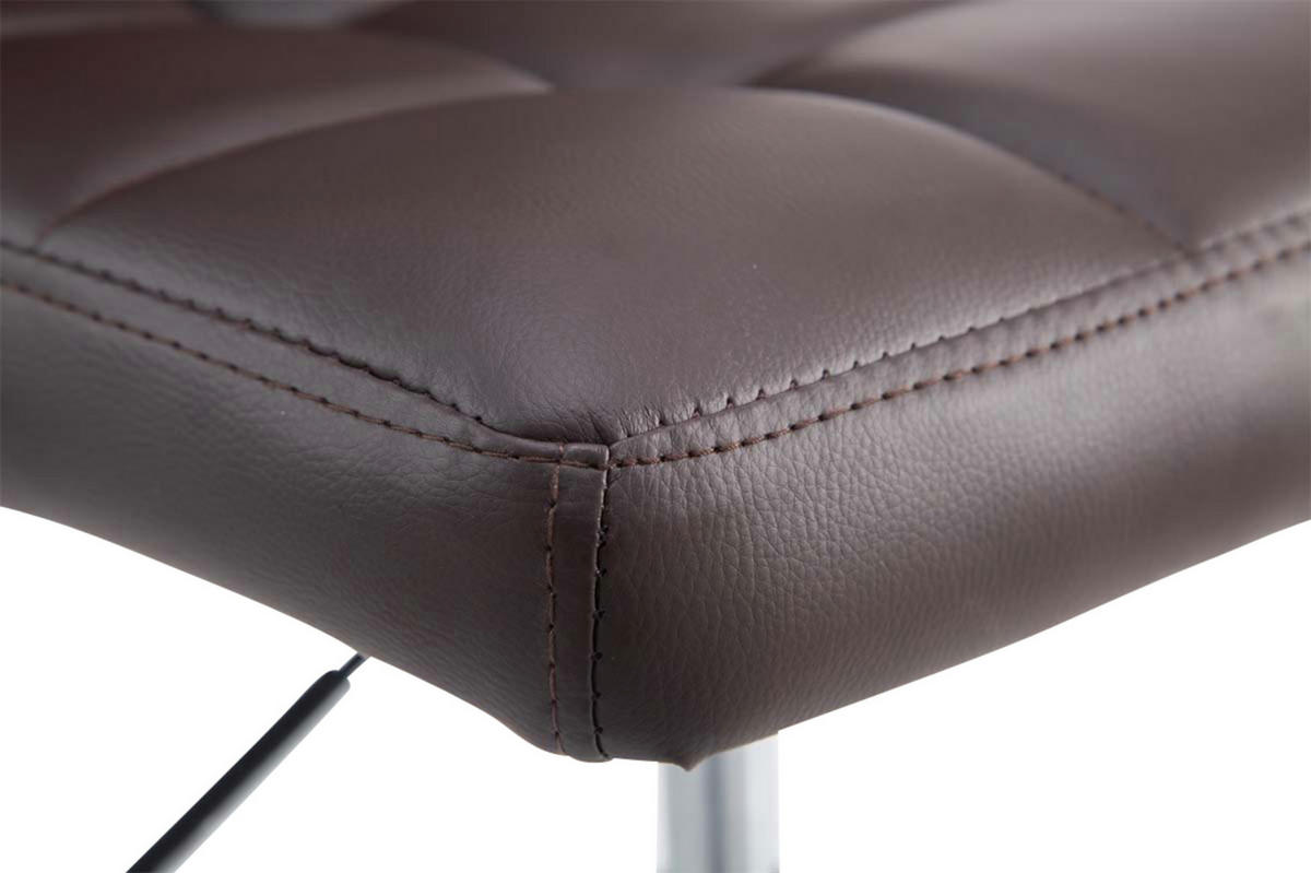 DREHSTUHL 4er Set Lederlook braun - Chromfarben/Braun, Textil/Metall (44/74/49cm) - CLP