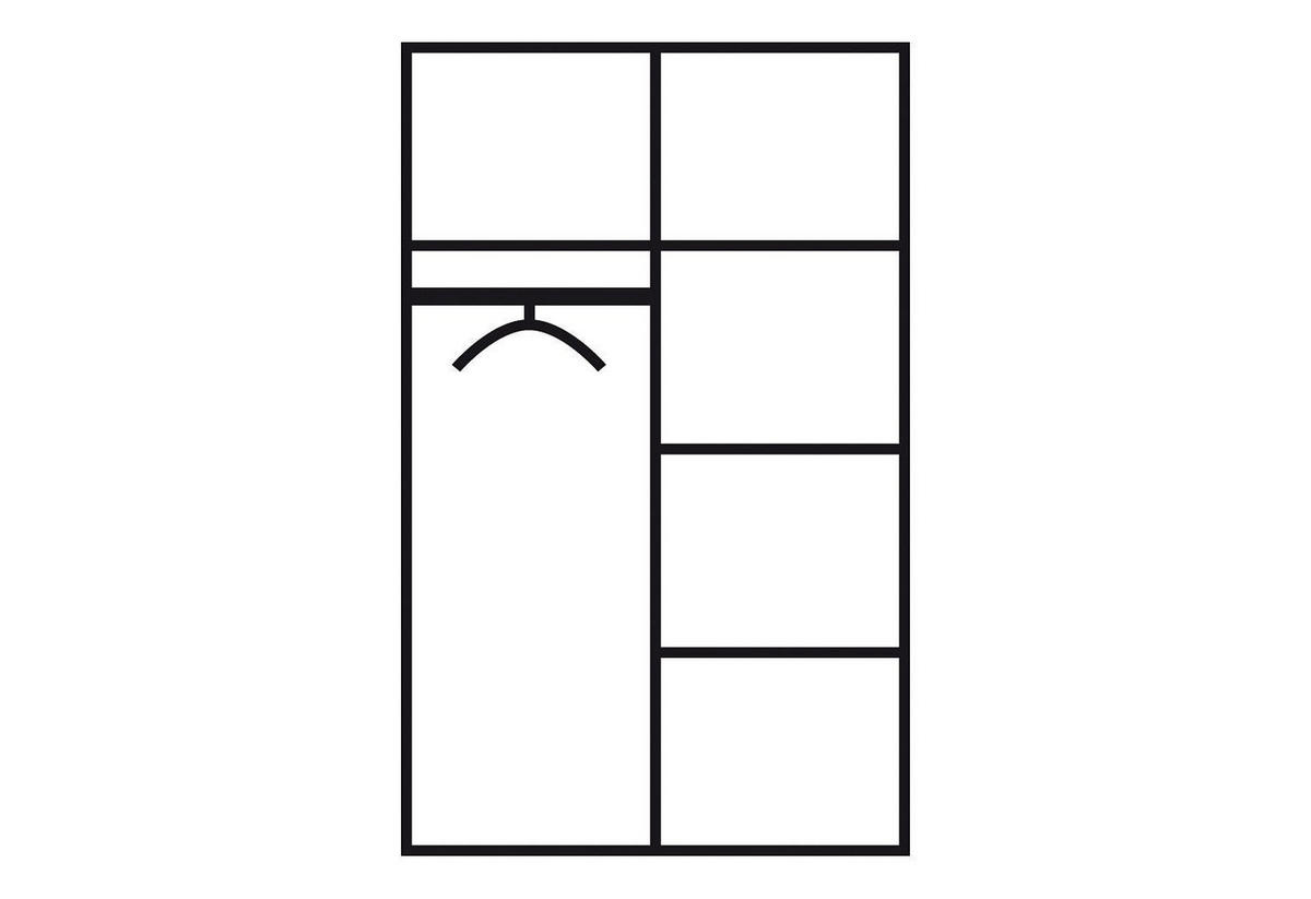 KINDERZIMMER Set 5-tlg Gamingtisch Bett 90 x 200 Kleiderschrank - Chromfarben/Eschefarben, Holz/Holzwerkstoff (160/182/52cm) - Parisot Meuble