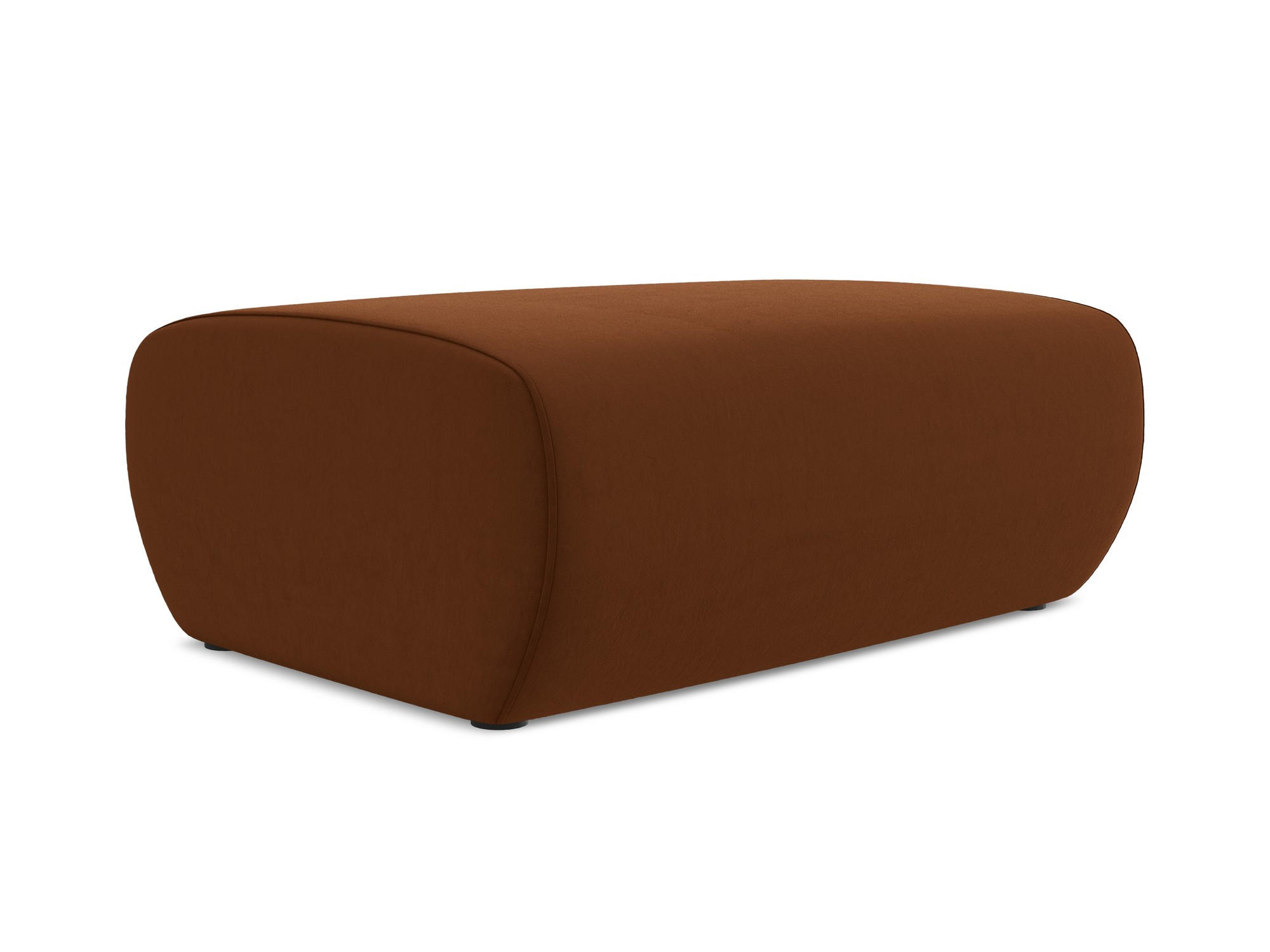 POUF Samt Stoff Orange - Terracotta/Schwarz, Kunststoff/Textil (102/40/62cm) - Makamii