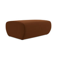POUF Samt Stoff Orange - Terracotta/Schwarz, Kunststoff/Textil (102/40/62cm) - Makamii