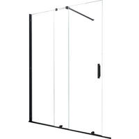 SCHIEBETÜR-DUSCHWAND TRAVERSO Schwarz 120 x 200 cm schwarze Ausführung 8 mm ESG - Schwarz, Glas (120/200cm) - Glasdeals