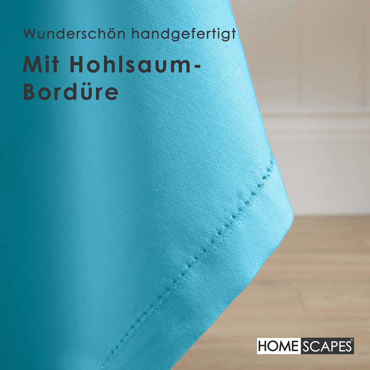 TISCHDECKE hellblau 137/137 cm, 100% Baumwolle - Hellblau, Textil (137/137cm) - Homescapes