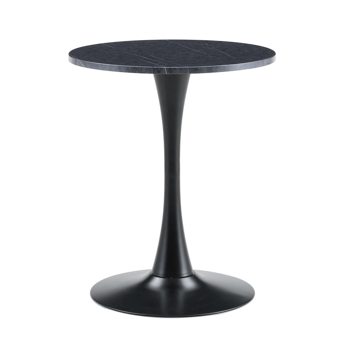 BEISTELLTISCH aus MDF und Metall 60x60x72 cm Schwarz mit Marmor-Optik und thermoformierter Tischplatte - Schwarz, Holzwerkstoff (60/60/72cm) - Modfu