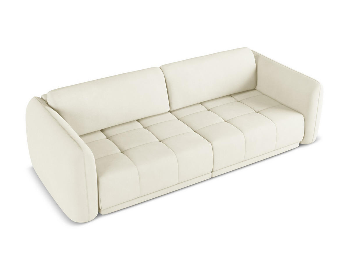 3-SITZER SOFA mit Schlaffunktion Strukturstoff Stoff Pink - Pink/Hellrosa, Kunststoff/Textil (255/85/105cm) - Makamii