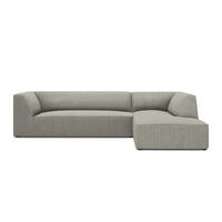 ECKSOFA rechts Ruby aus Cord hellgrau 4 Sitzplätze - Hellgrau, Textil (180/273cm) - Micadoni