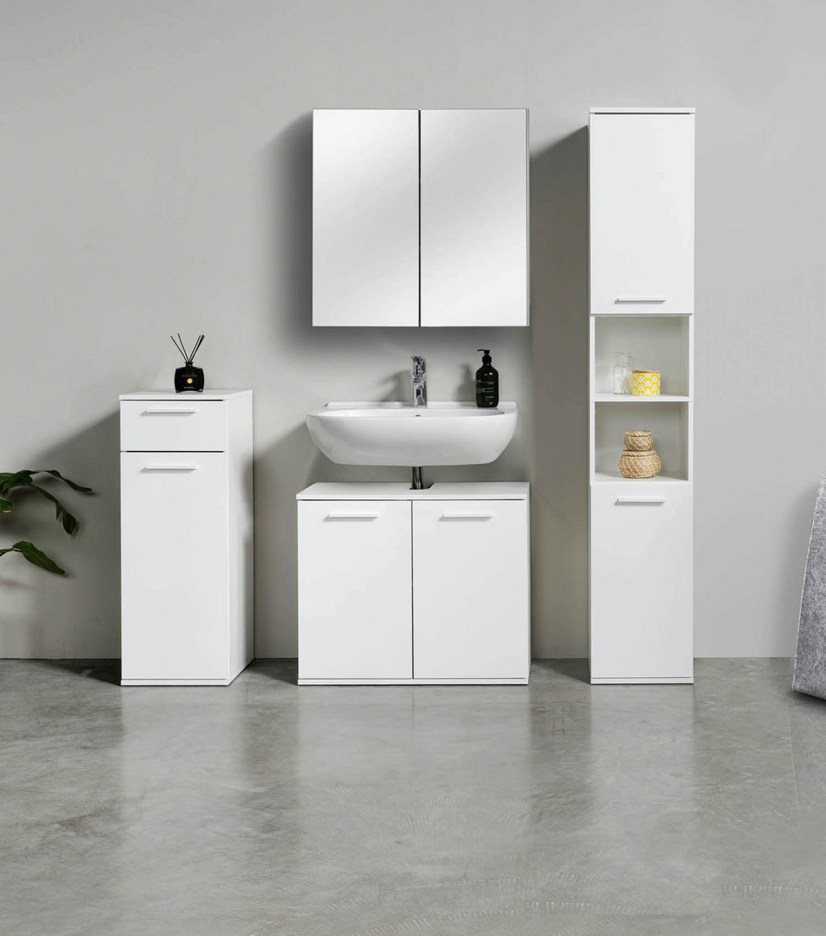 BAD HOCHSCHRANK Der Kapitän - Beige, Holzwerkstoff (33/180/34cm) - Mokebo