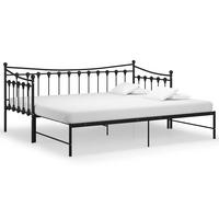 AUSZIEHSOFA Bettgestell Schwarz Metall 90/200 Cm - Schwarz, Textil (90/200cm) - vidaXL