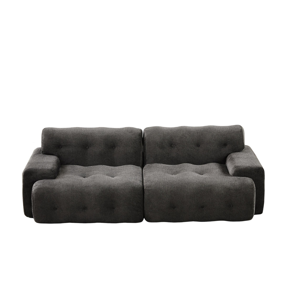 2-SITZER-SOFA DE-35264 mit Knopfverzierung Grau - Grau, Textil (104/66/224cm) - ComfortXL
