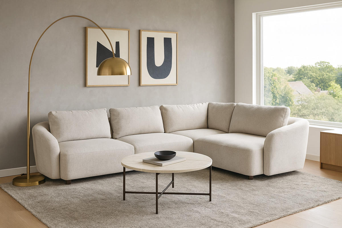 ECKSOFA Bergen Stoff Beige - Beige, Textil (205/297cm) - ebuy24