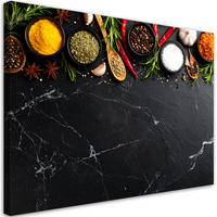 LEINWANDBILD Bunte Gewürze und Kräuter Pflanzen 120x80cm - Grau, Textil (120/80cm) - Feeby