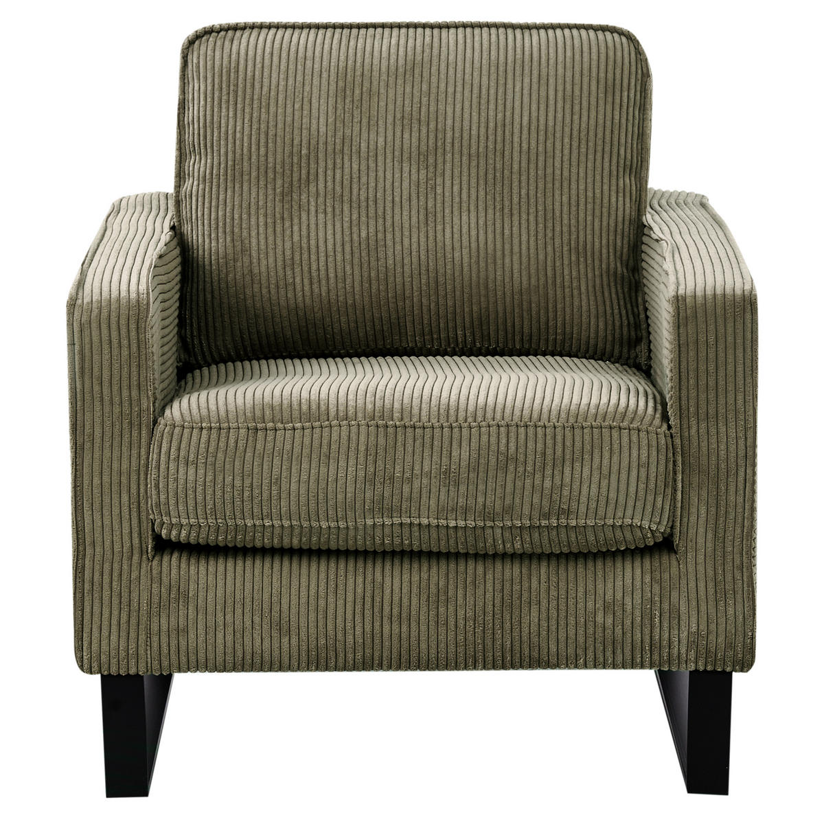 SESSEL Cord Grün Vind - Grün, Textil (79/82/85cm) - Beliani