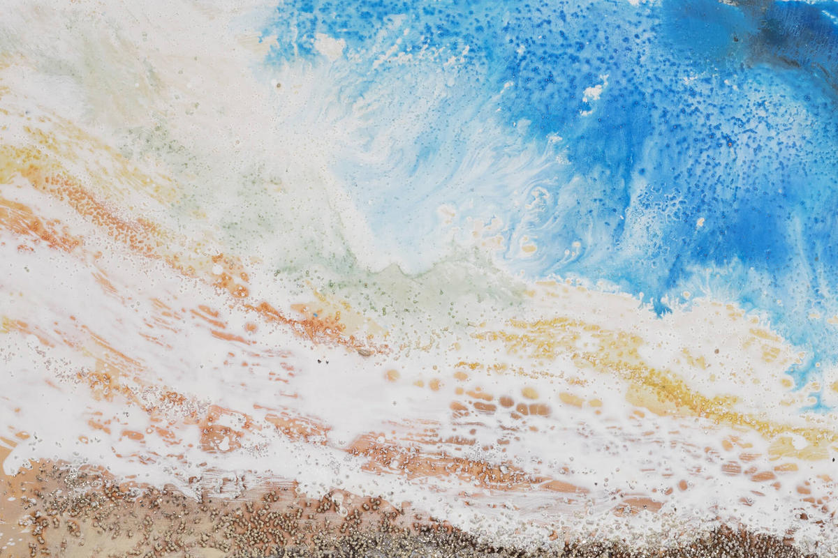 ACRYLBILD HANDGEMALT 120/60 cm - Blau/Braun, Holz/Textil (120/60cm) - KUNSTLOFT