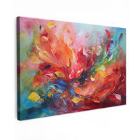 LEINWANDBILD Ölgemälde - Kunst - Abstrakt - Farbenfroh XXL 150x100 cm - Altrosa, Textil (150/100cm) - MuchoWow