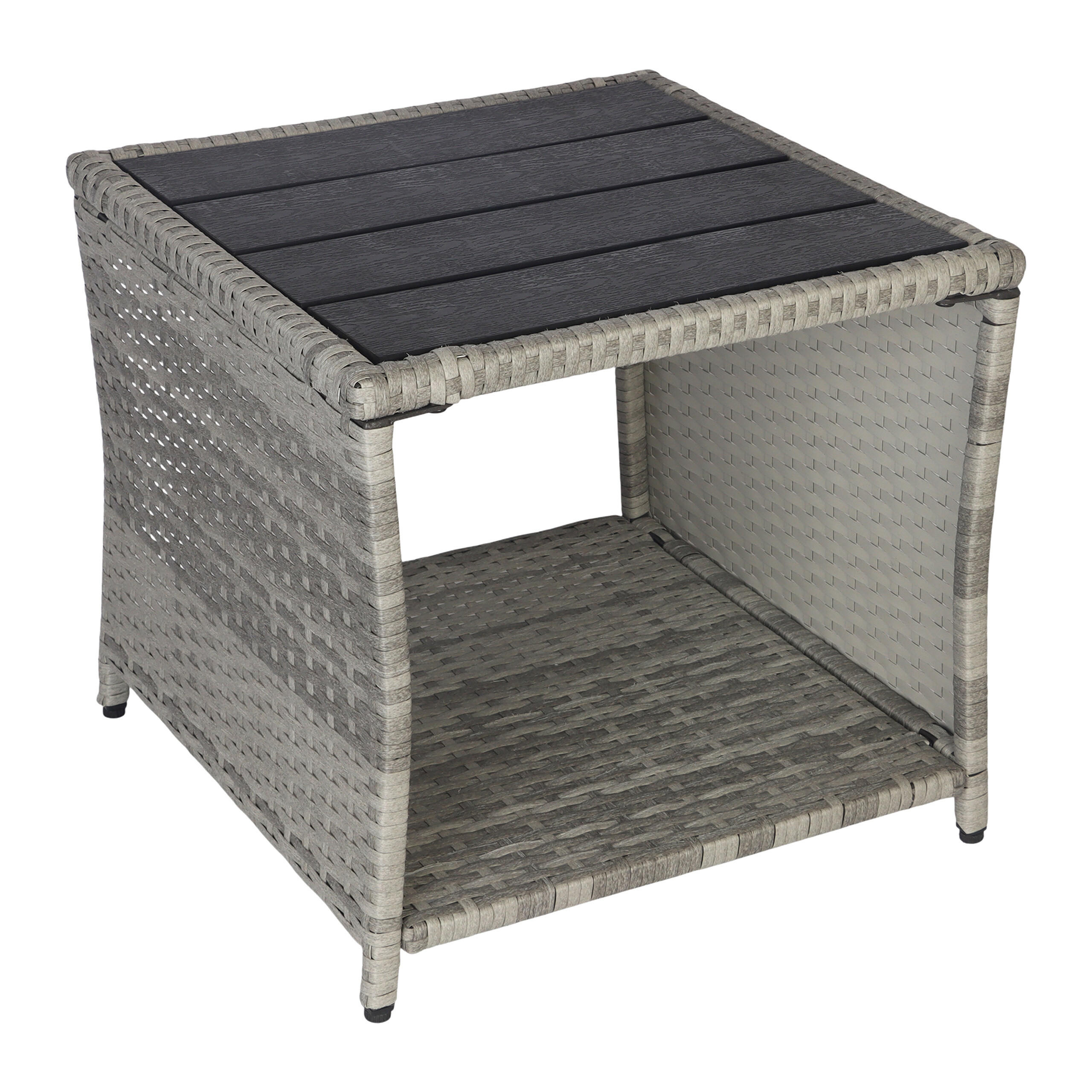 BALKONOVÝ stůl - šedá, kov/plast (45/45/40cm) - Relaxdays