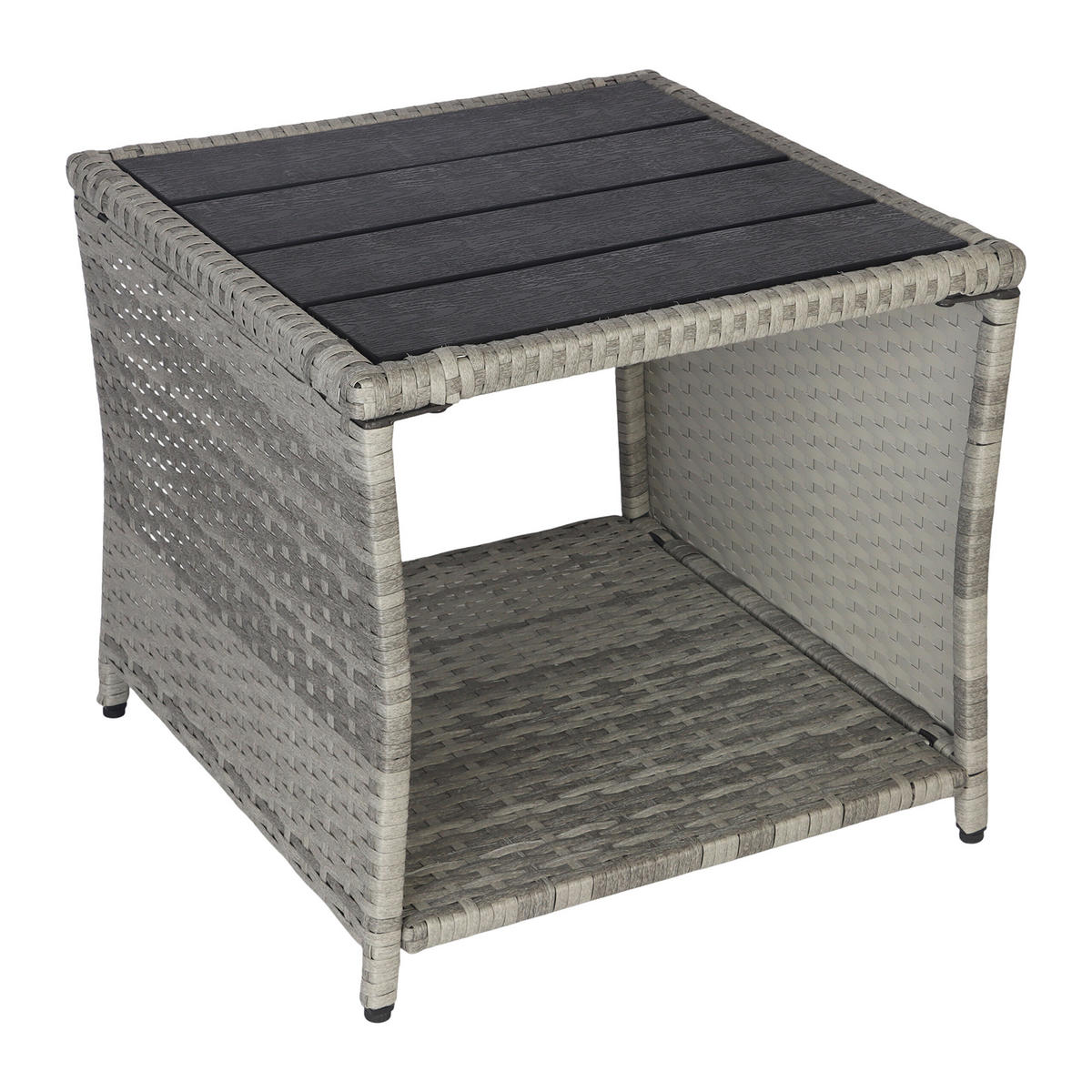 BALKONOVÝ stůl - šedá, kov/plast (45/45/40cm) - Relaxdays