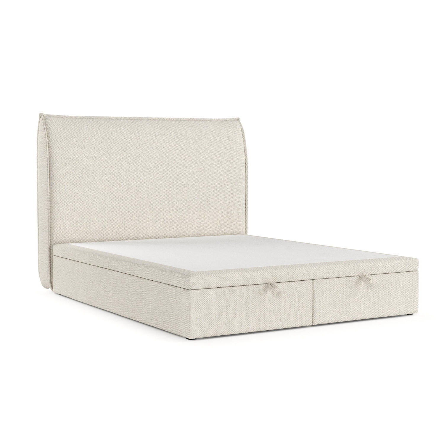 POLSTERBETT Tuvalu mit Stauraum 140/200 cm Hellbeige im Alta Stoff - Sandfarben/Schwarz, Holz/Holzwerkstoff (140/200cm) - AltaBeds