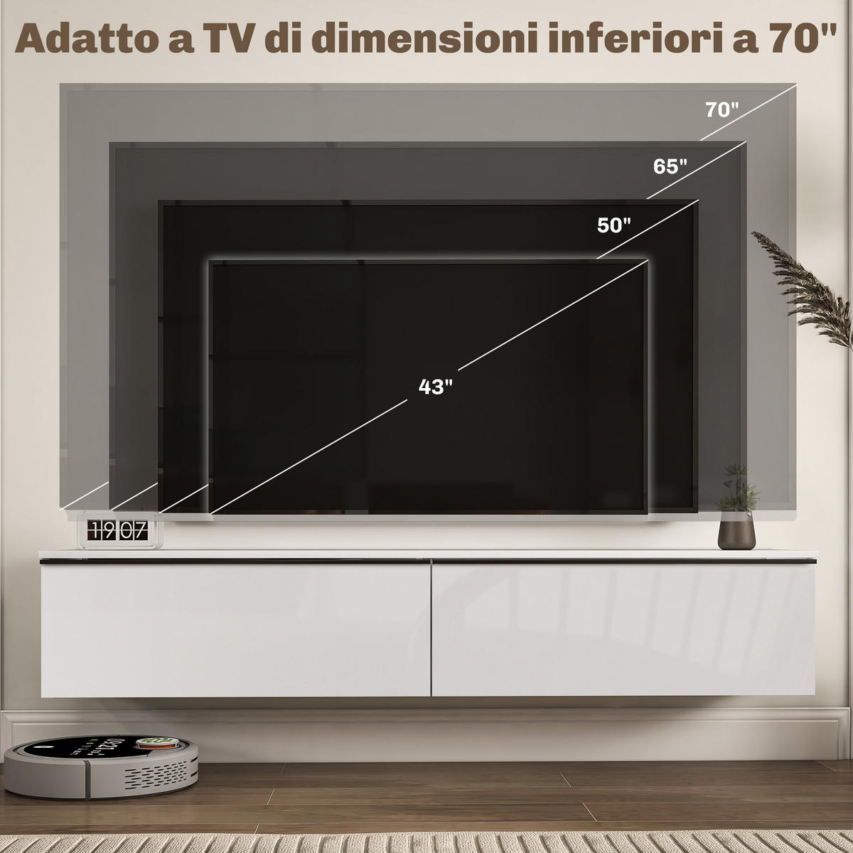 TV-MÖBEL Weiß 1 Stück - Weiß, Holzwerkstoff (160/30/35cm) - GiPP