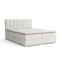 BOXBETT CINDY 180/200 in Stoff Creme H3 - Creme, Holz/Holzwerkstoff (180/200cm) - Deine Möbel 24