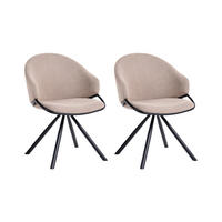 ESSZIMMERSTUHL 2er Set Stoff Taupe Mystic - Taupe/Beige, Textil (58/83/62cm) - Beliani