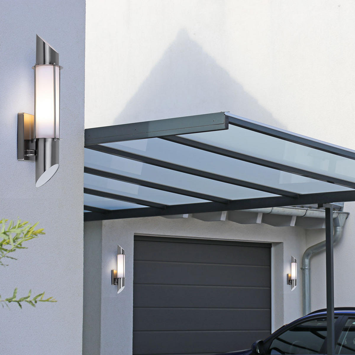 LED AUSSEN-WANDLEUCHTE Edelstahl Silber - Silberfarben, Metall (13/49.8/10.2cm)