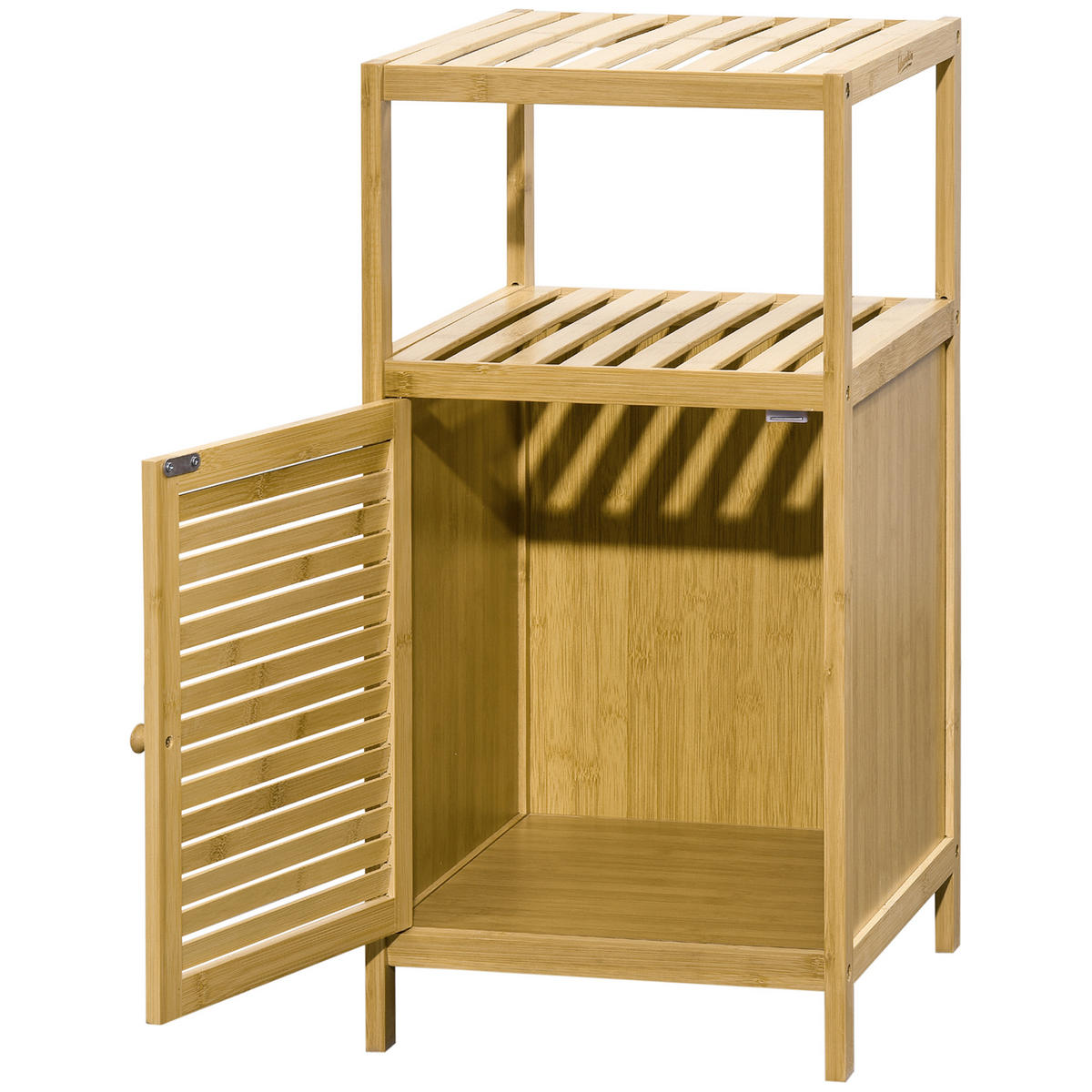 BADREGAL DE-17302 2 offene Regale & Schrankfach Natur - Naturfarben, Naturmaterialien (36.5/67/33cm) - ComfortXL