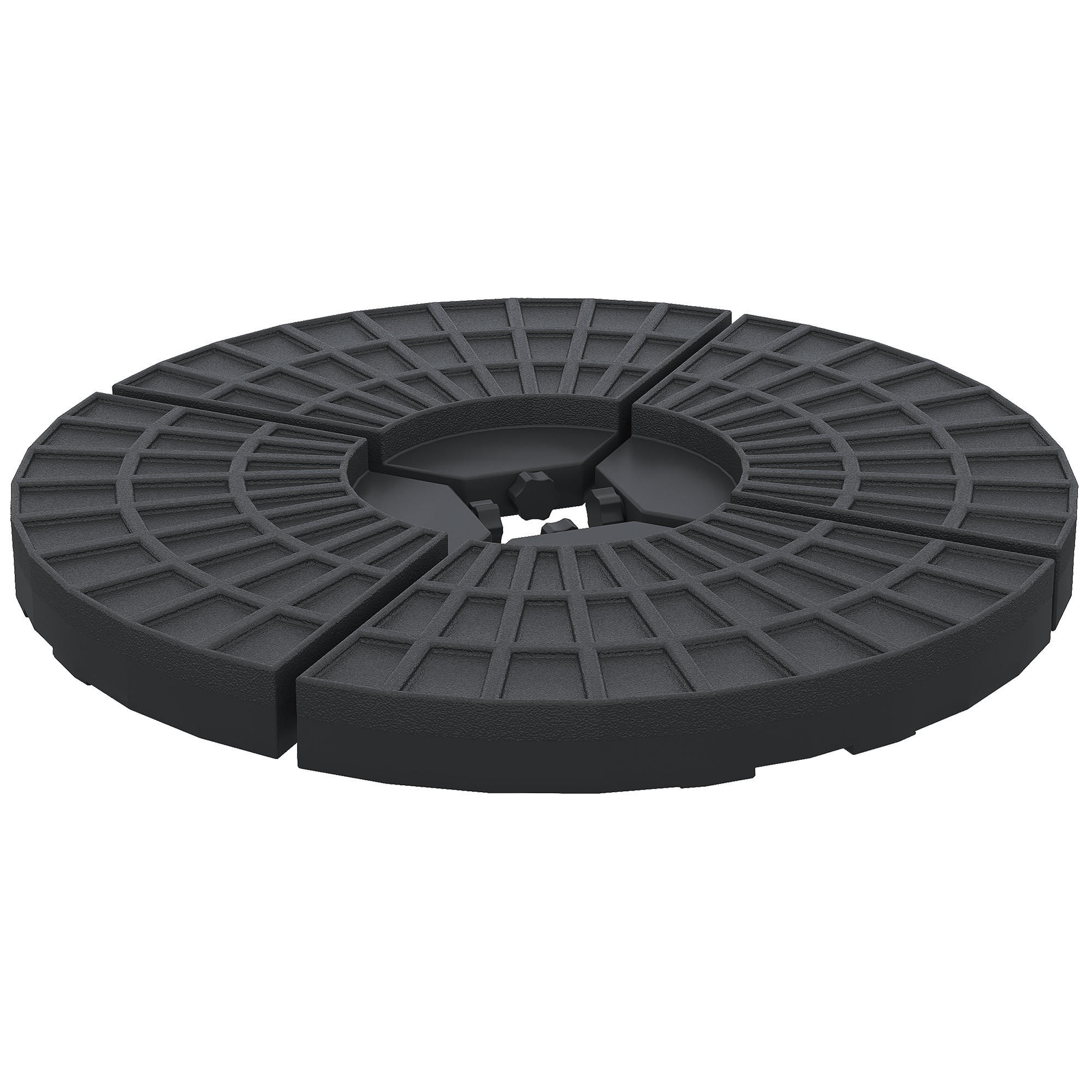 SCHIRMSTÄNDER Schwarz 4er-Set 48/48/8 cm - Schwarz, Kunststoff (48/48cm) - PANGIVO