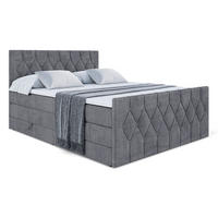 BOXSPRINGBETT VELANTO-Z KING - 120 x 200 - H3/H4 - Dunkelgrau - Dunkelgrau, Holzwerkstoff (120/200cm) - ALTDECOR