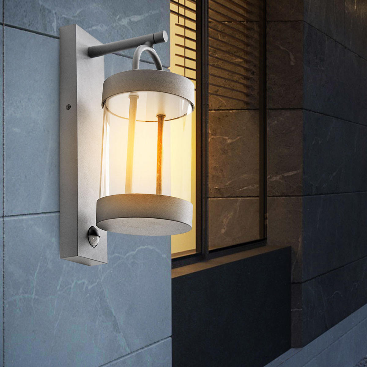 LED AUSSENWANDLAMPE Laterne Anthrazit Aluminium - Anthrazit, Glas (18.5/33/18.5cm) - Nowa