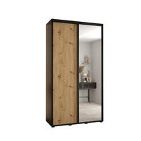 SCHWEBETÜRENSCHRANK 235,2/130/45 2-türig - Schwarz/Eiche Artisan, Holz/Metall (130/235/45cm) - Abiks Möbel