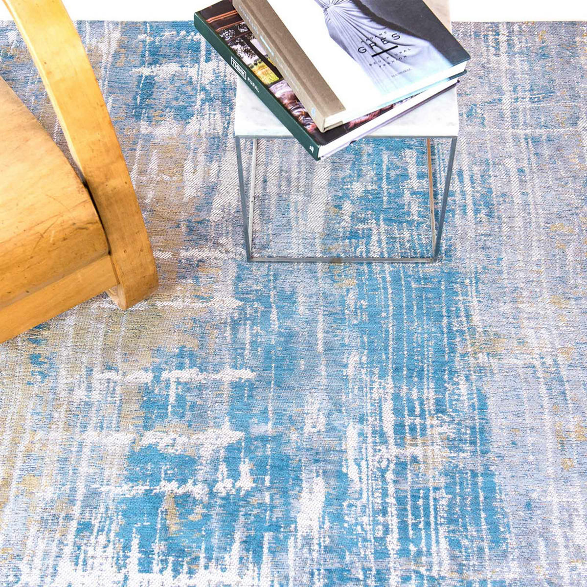 TEPPICH Long Island Blu Atlantic 240/240 cm - Blau, Textil (240/240cm) - Louis De Poortere