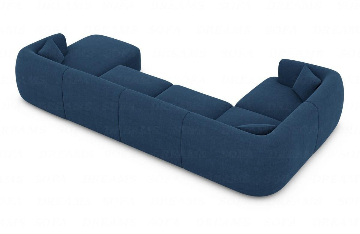 WOHNLANDSCHAFT Azura Blau Strukturstoff - Blau, Kunststoff (325/78/177cm)