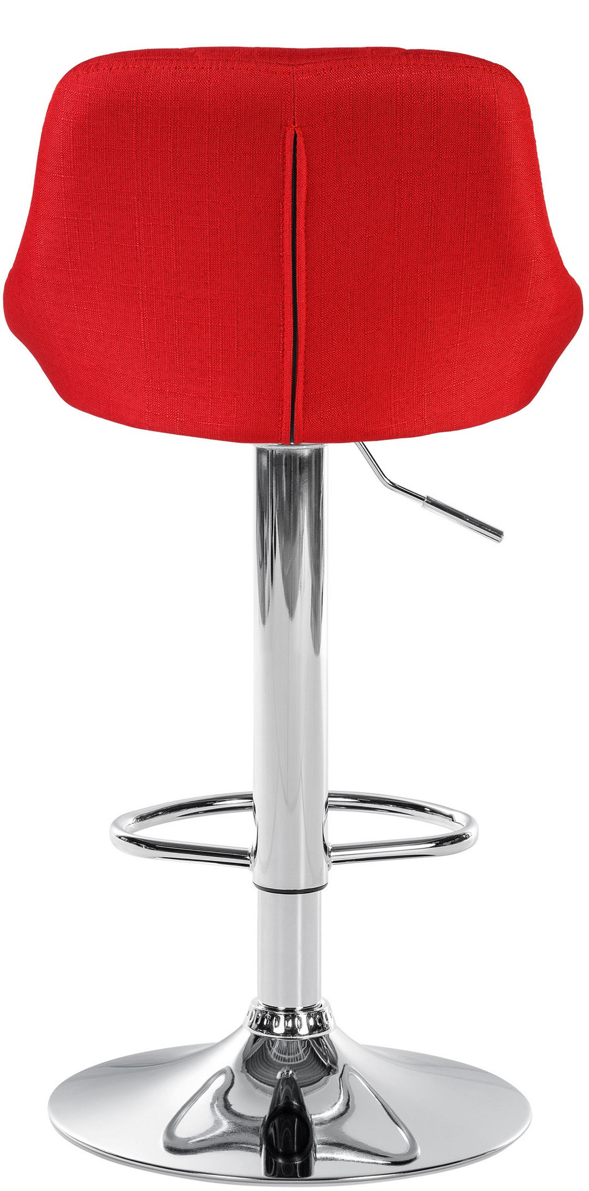 BARHOCKER Stoff rot - Chromfarben/Rot, Textil/Metall (46/83/49cm) - CLP