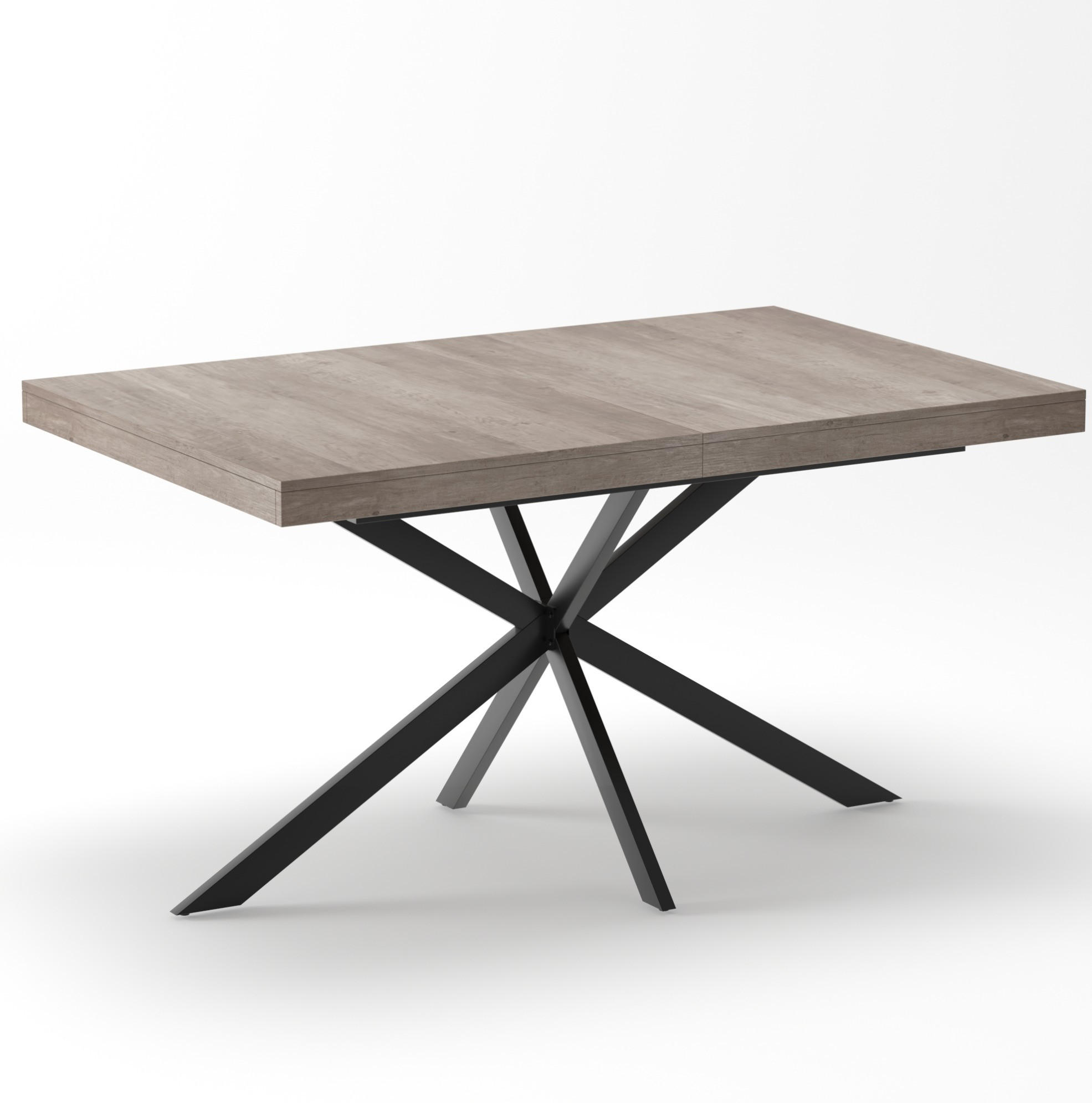 ESSTISCH 140-180/80/76 cm in Grau aus MDF mit Stauraum und Ausziehfunktion - Grau, Metall (80/160/76cm) - BEAOK