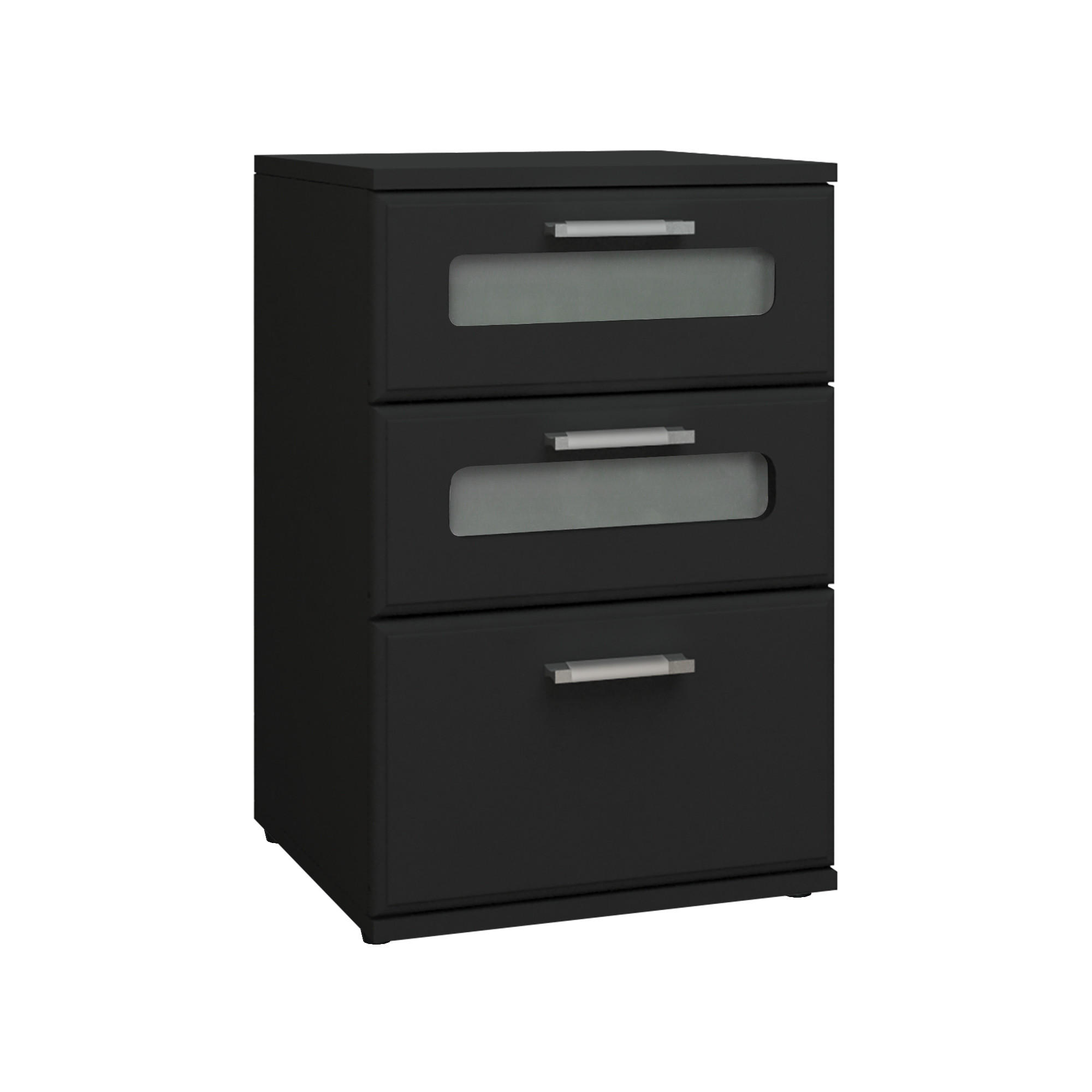 NACHTTISCH rechteckig Schwarz 40/60/38 cm - Schwarz, Holzwerkstoff (38/48/40cm) - ML-DESIGN