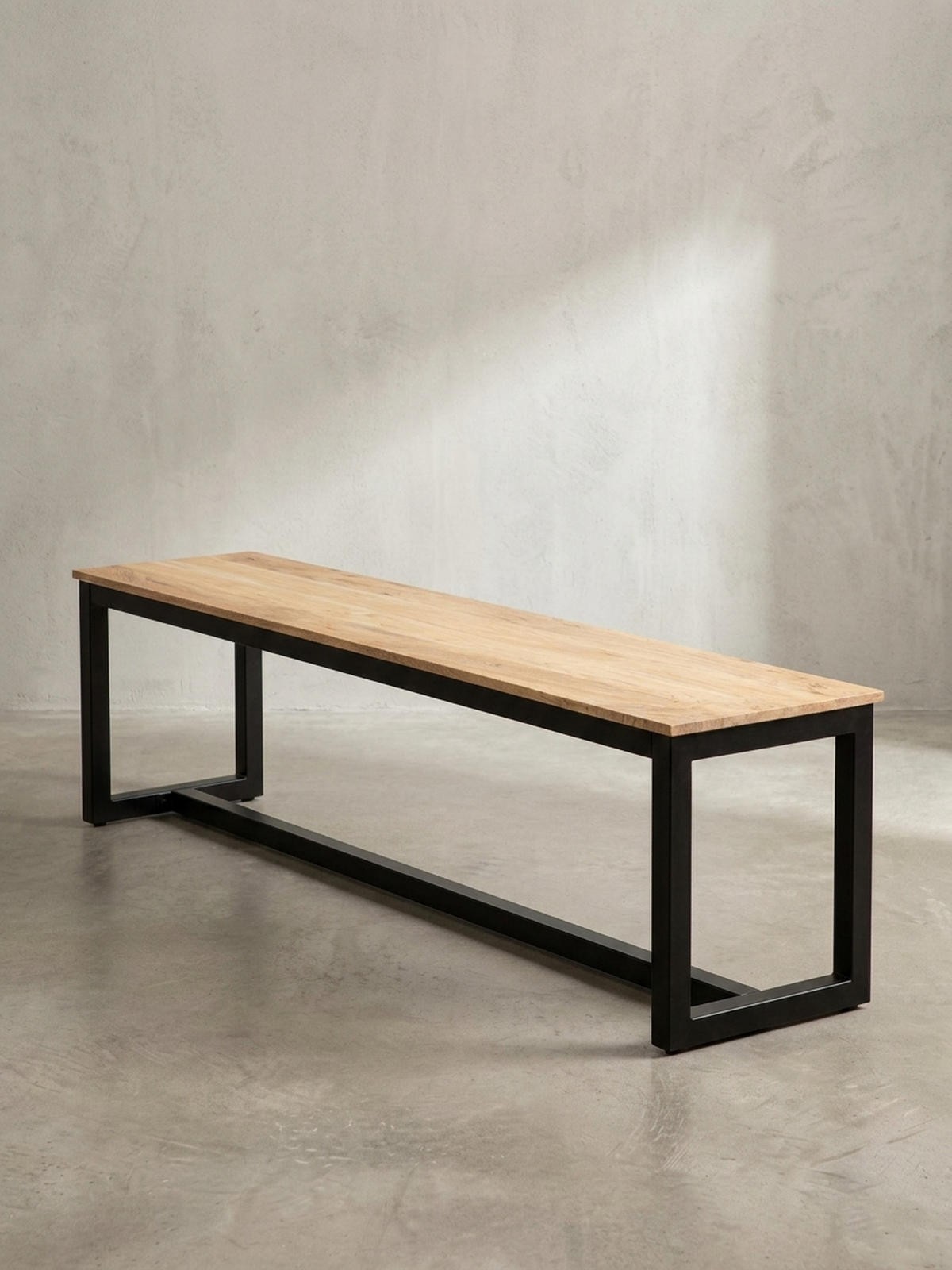 ESSZIMMERBANK Massivholz Metall Loft-Stil ohne Lehne, Akazie 120x40x45 cm - Schwarz/Braun, Holz/Metall (120/45/40cm) - KADIMA DESIGN