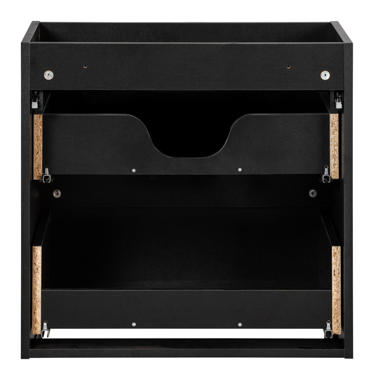 BADMÖBEL-SET Nova 2 Teile Schwarz Matt - 60 x 40 x 58 cm - Schwarz, Holz (60/58/40cm) - Badplaats