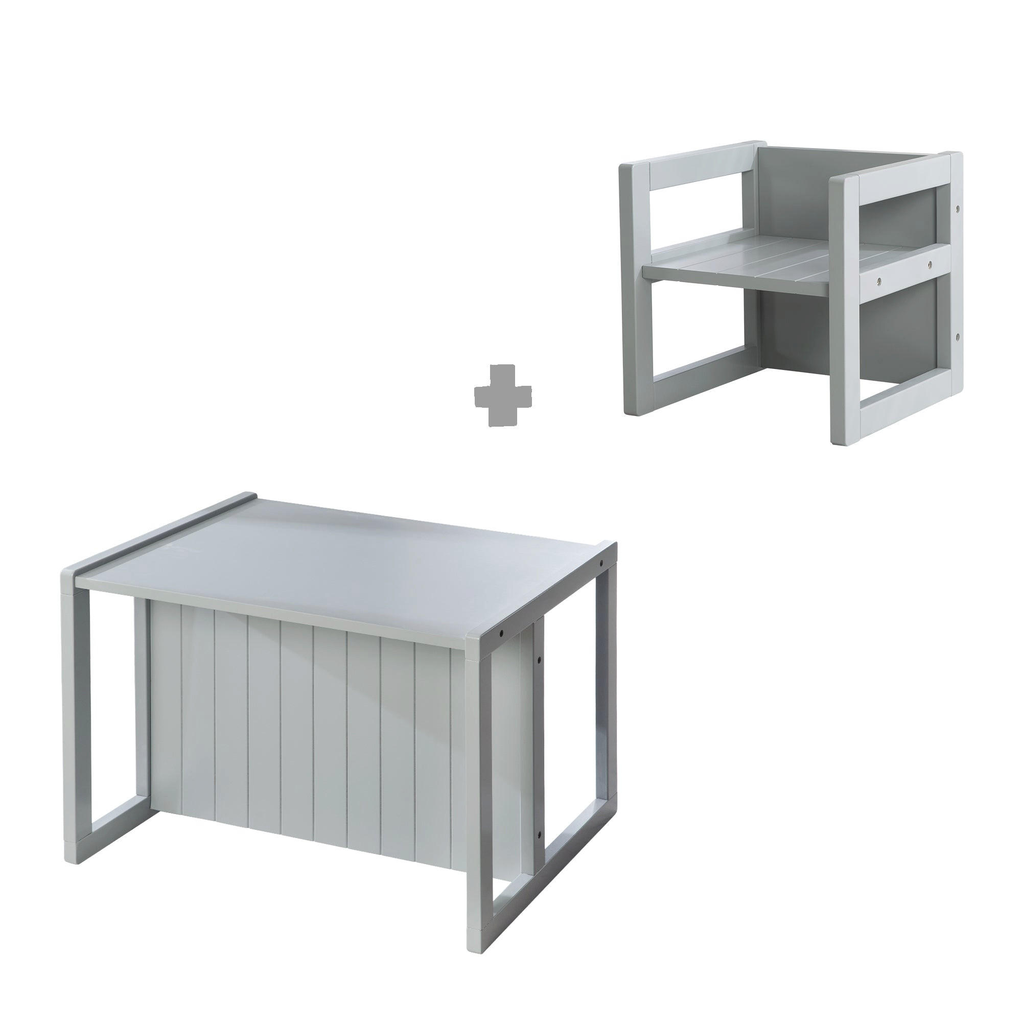 KINDERSITZGRUPPE - Grau, Holzwerkstoff (57/30/44cm) - Roba