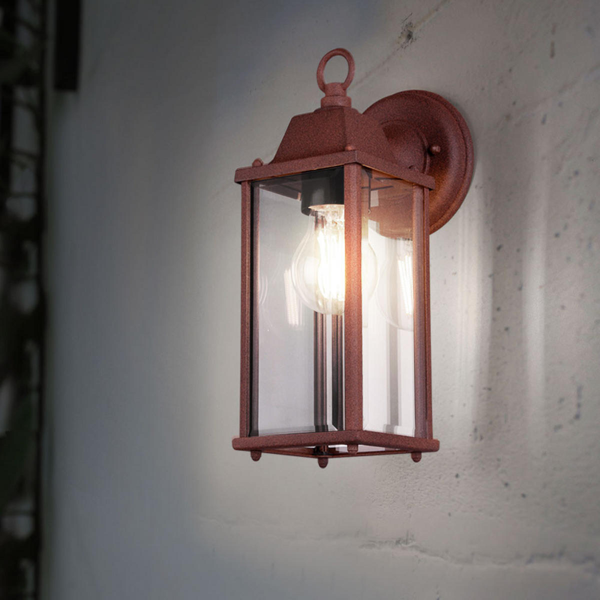 LED WANDLEUCHTE OLONA Rostfarben Braun - Braun, Glas (14.5/11/29cm)