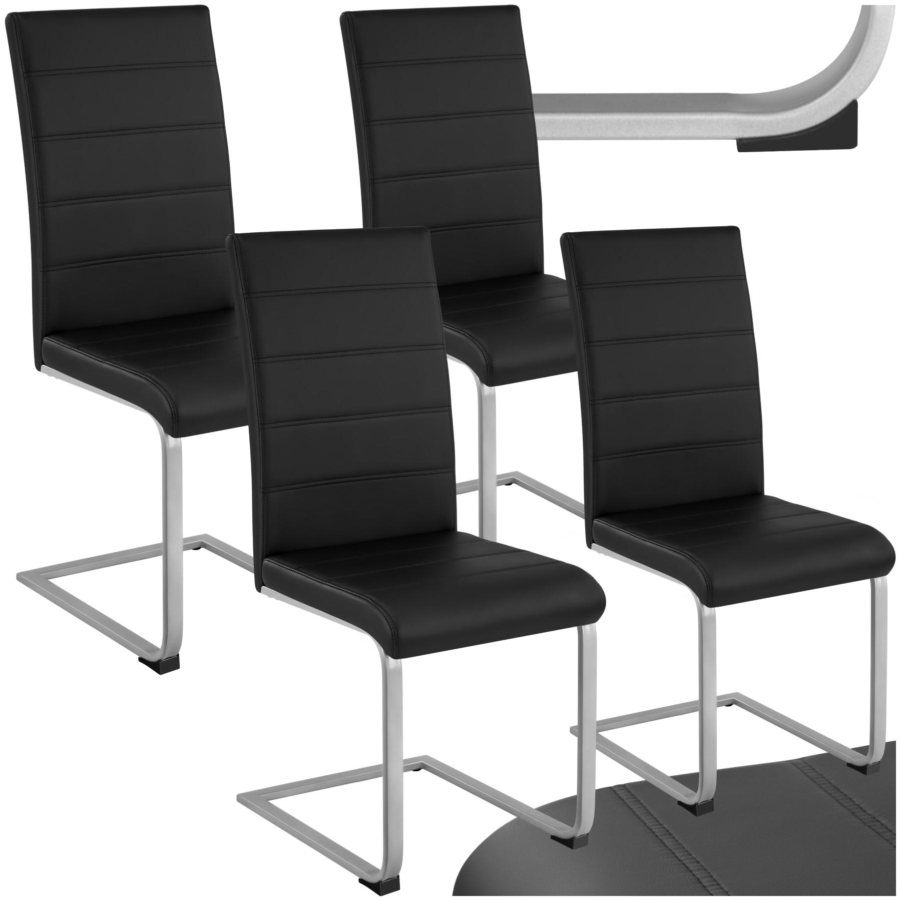 SCHWINGSTUHL 4er Set Bettina 41 x 52 x 99 cm schwarz - Schwarz, Textil (52/99/41cm) - tectake