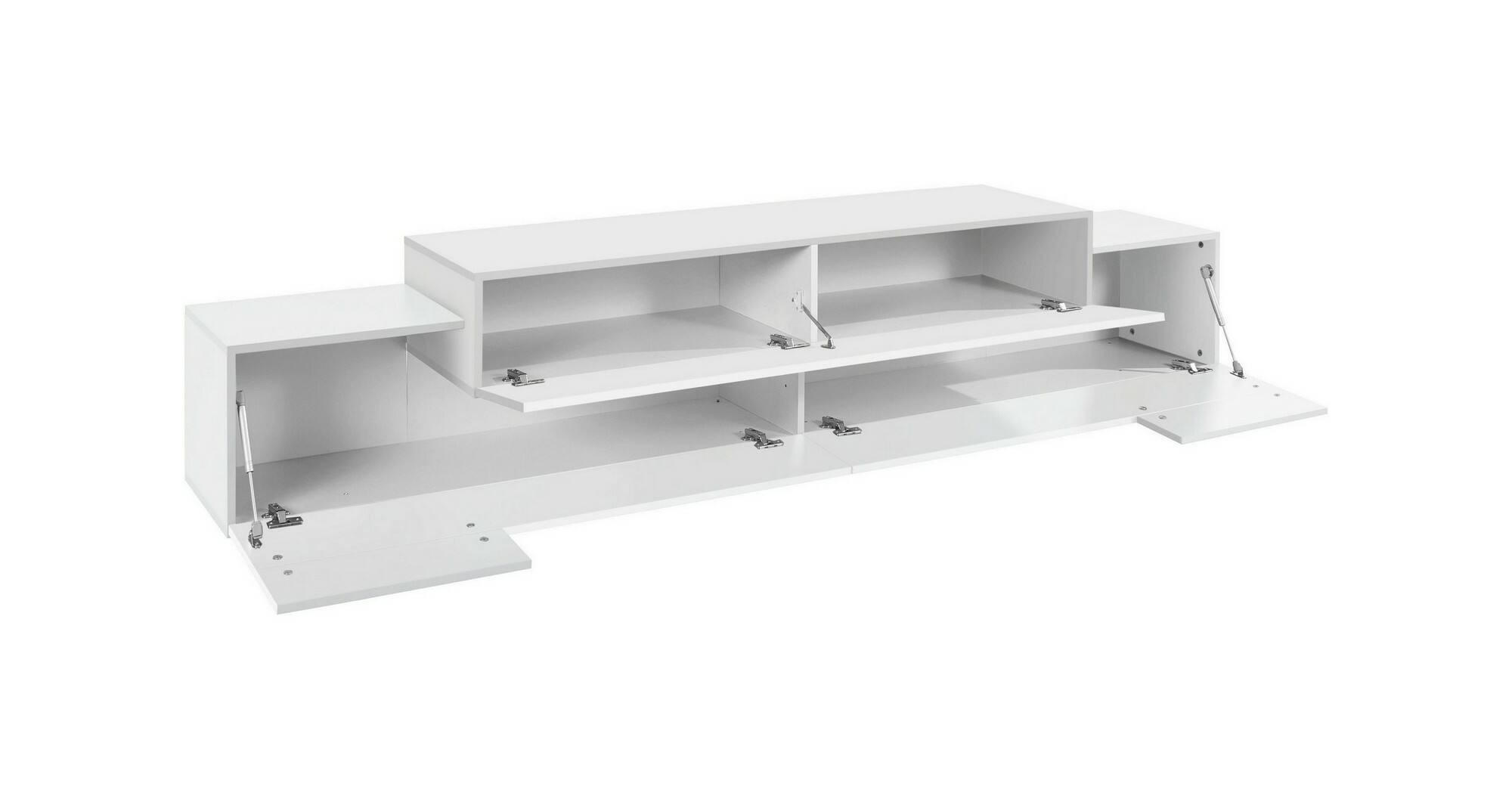 FERNSEHSCHRANK Glänzendes Weiß 45/240/52 cm - Weiß, Holzwerkstoff (240/52/45cm) - DMORA