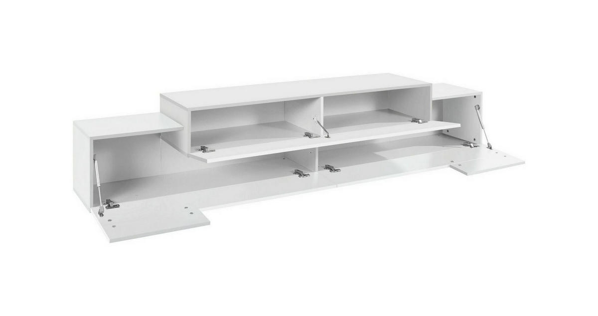 FERNSEHSCHRANK Glänzendes Weiß 45/240/52 cm - Weiß, Holzwerkstoff (240/52/45cm) - DMORA