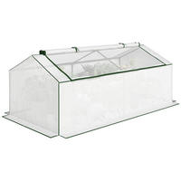MINI-GEWÄCHSCHAUS DE-05788 Winterfest, mit PE-Folie & Netzfenstern Weiß - Weiß, Kunststoff/Metall (90/70/180cm) - ComfortXL