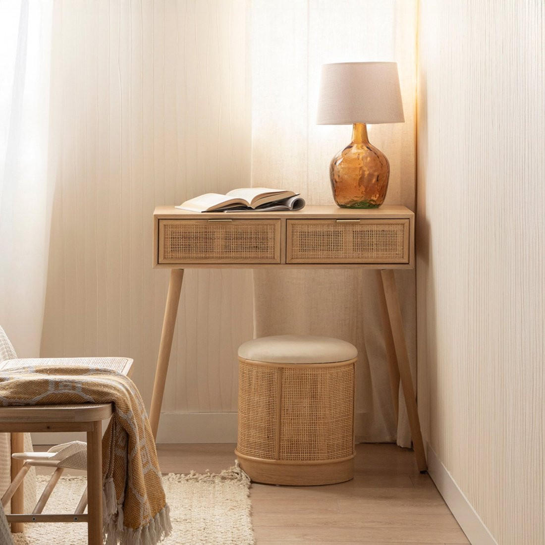 KONSOLENTISCH FÜR DIE EINGANGSHALLE Kesa Natürlich 86 cm x 80 cm - Naturfarben, Holzwerkstoff (45/86/80cm)