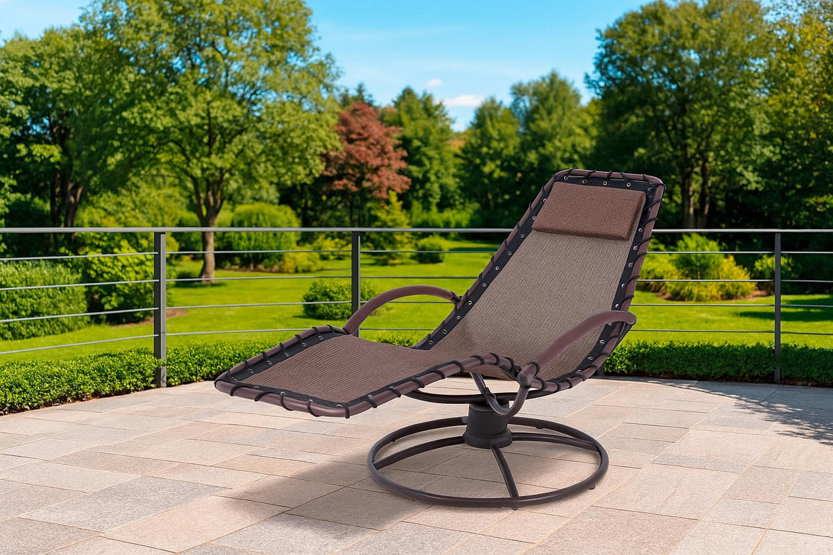 SONNENLIEGE Carina Stahl Braun Kunststoff Gartenliege - Braun, Kunststoff (76/79/175cm) - DELUKE