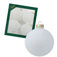 CHRISTBAUMKUGELN Uni-Design Mirella Weiß 8cm (Glas / 4 Stk.) - Weiß, Glas (8/8/8cm) - Krebs Glas Lauscha